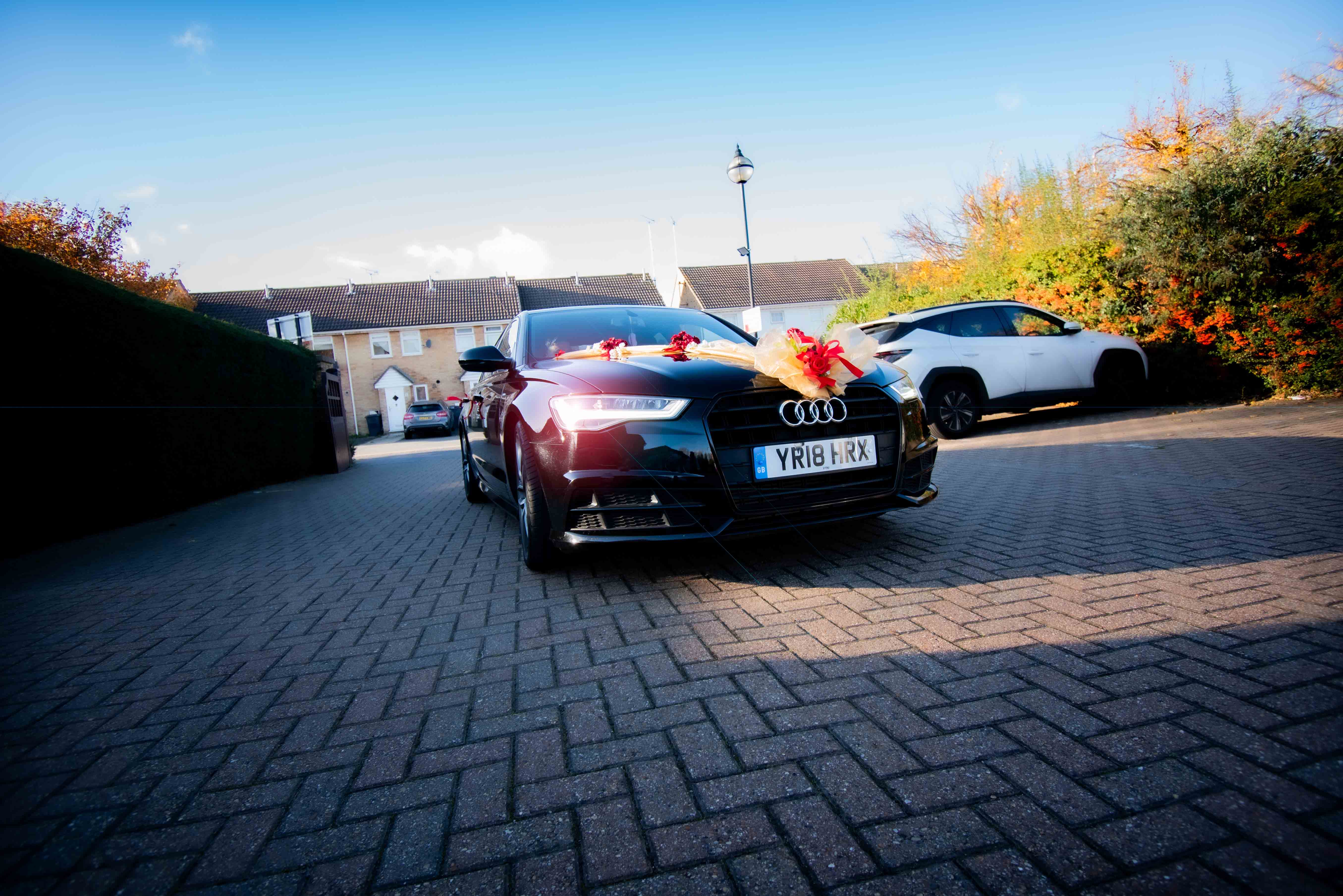 The sleek design of a wedding Audi car