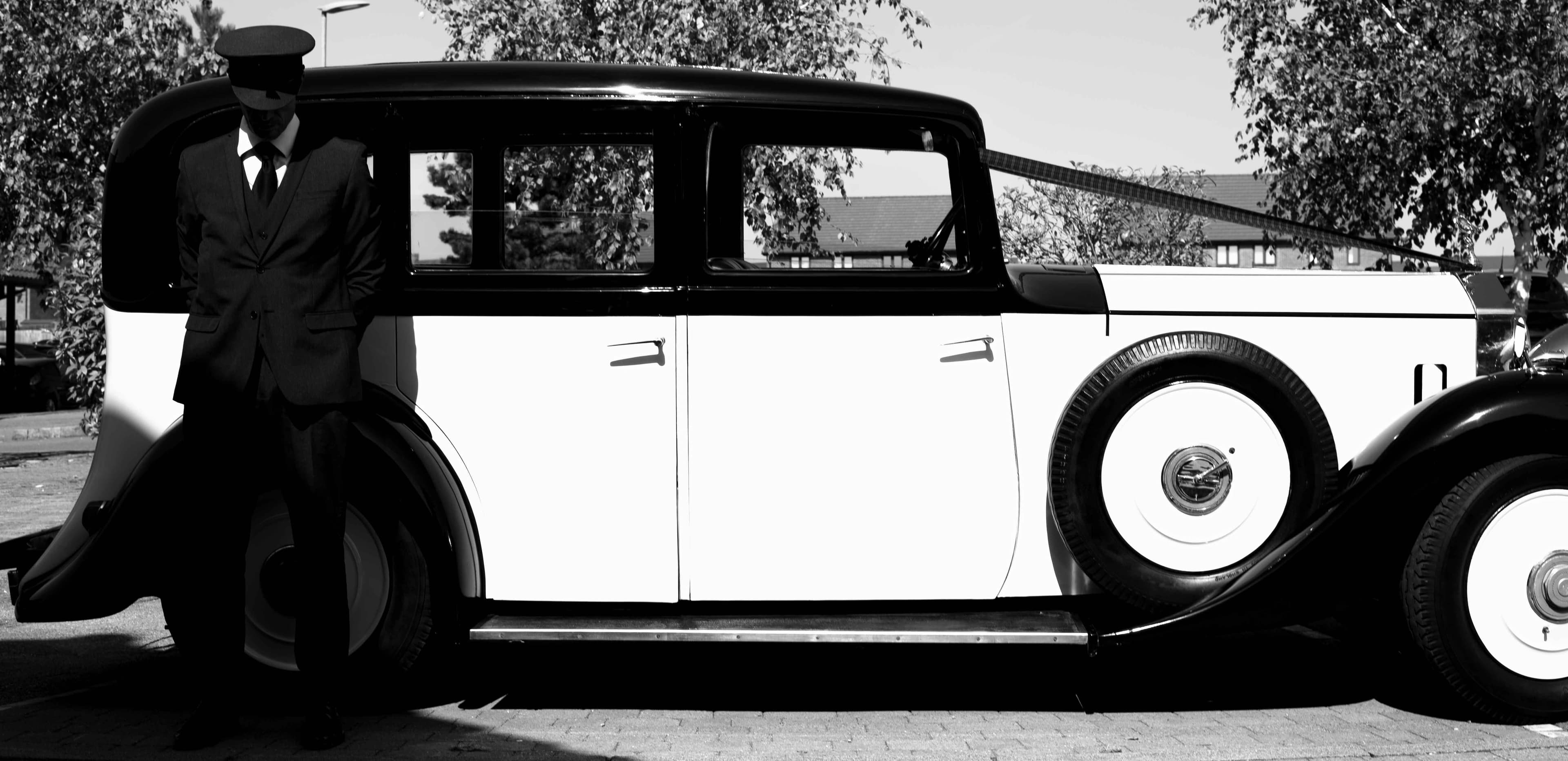 Vintage Rolls-Royce and chauffeur