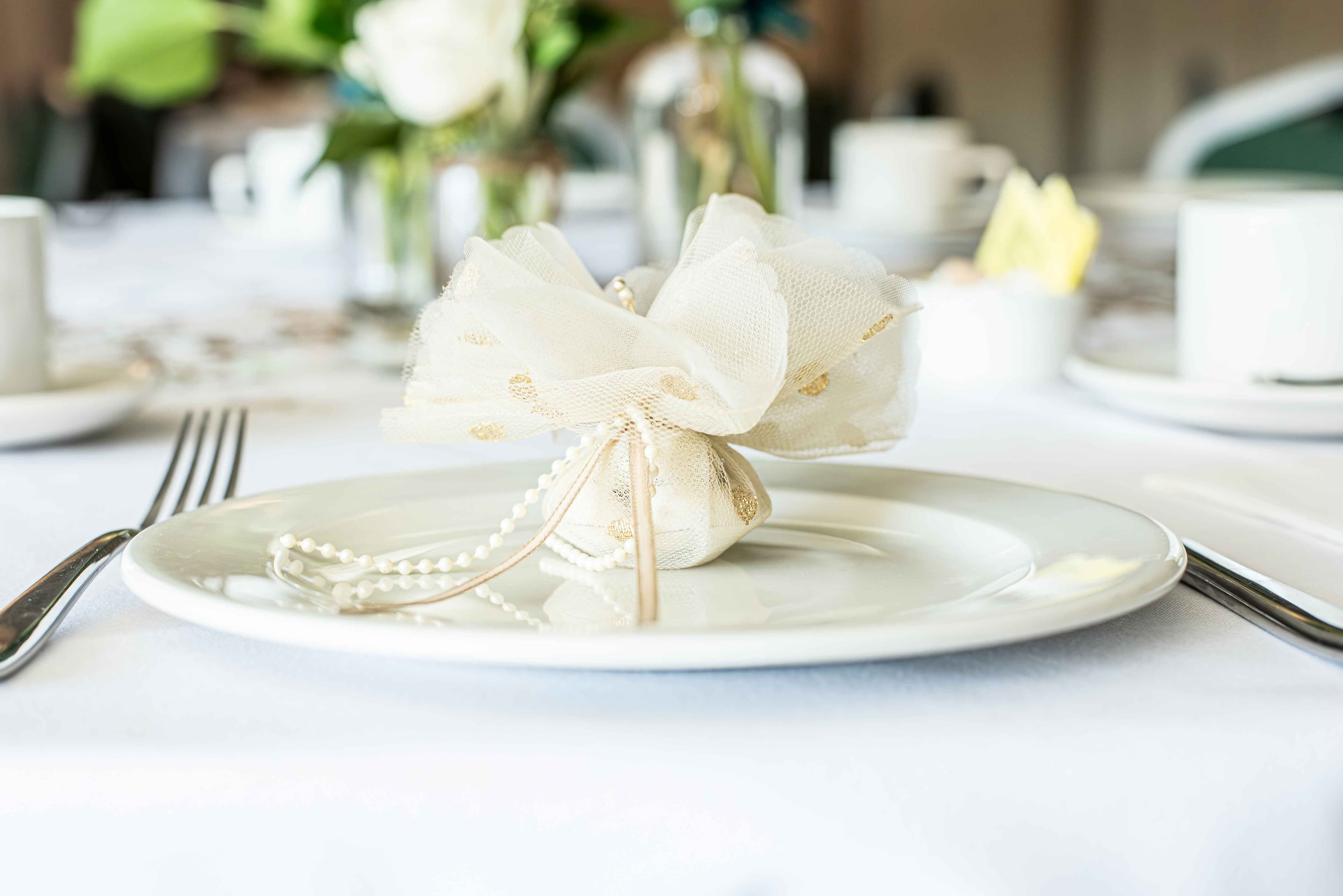 Wedding cutlery in an elegant arrangement